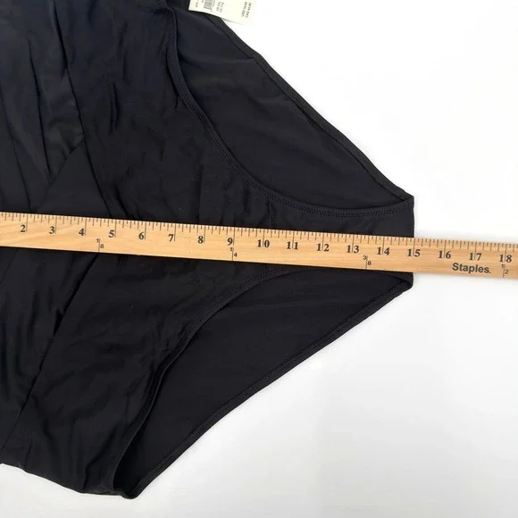 Aerie High Waisted Full Coverage Cross Waist Swim Bottoms Black XXL - Picture 11 of 12